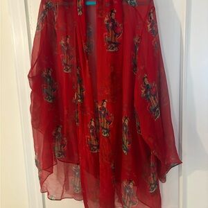 Vibrant Red Asymmetrical Women's Jacket